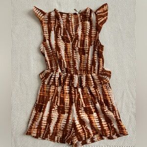 Versona Brown and White Tie-Dye Midi Dress